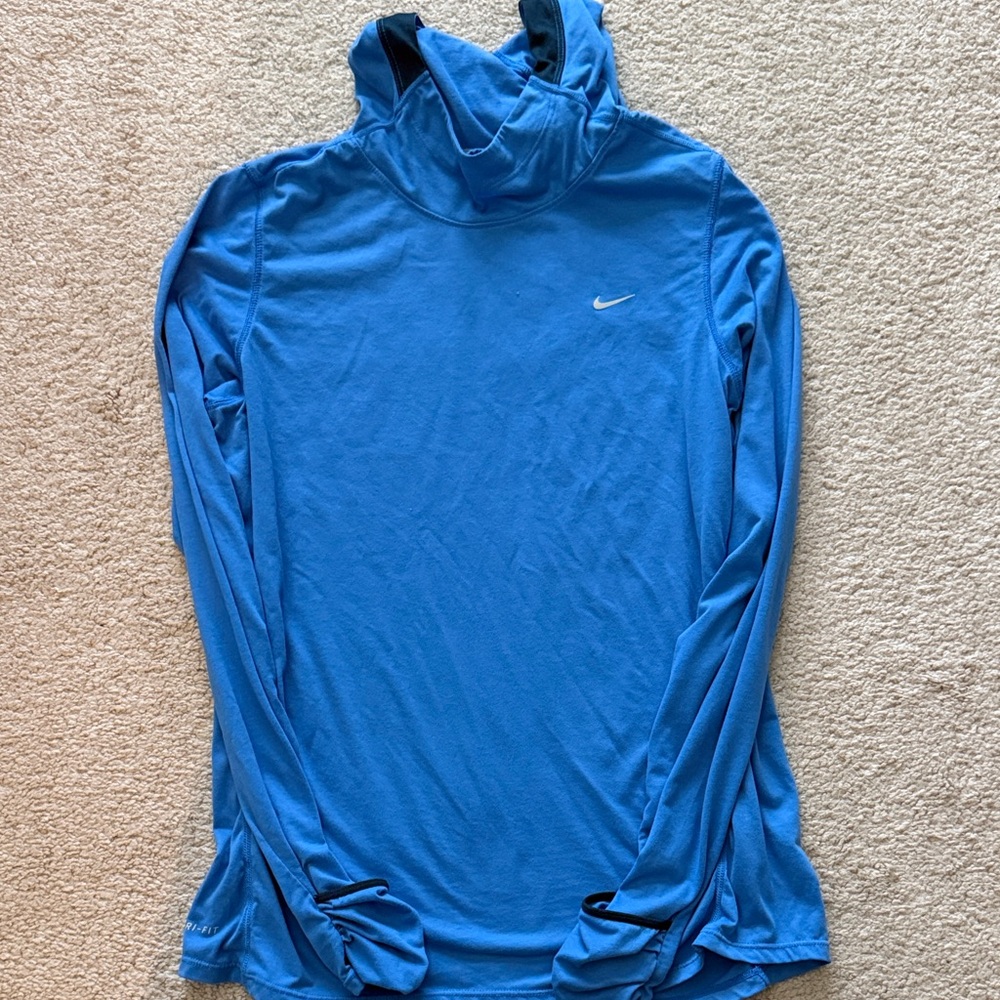 Nike Blue Performance Long-Sleeve Hoodie